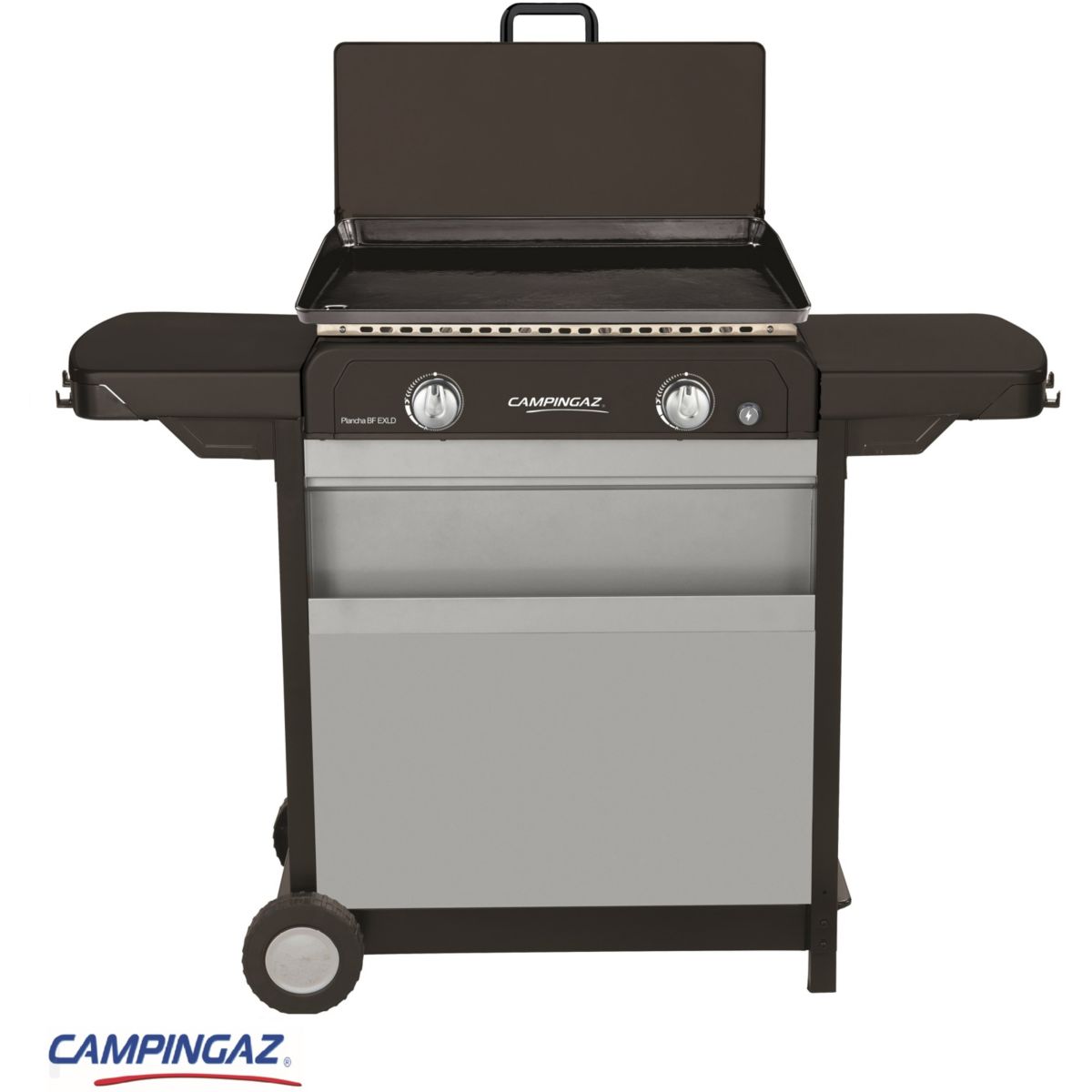 Plancha gaz BLUE FLAME EXLD 2 brûleurs sur chariot, 60x40 cm gris, CAMPINGAZ