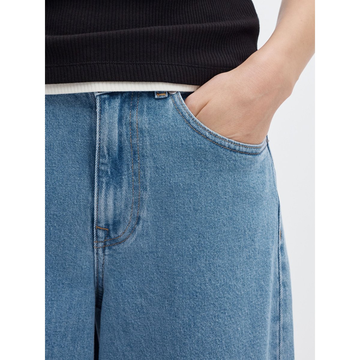 Jeans Barrel bleu - light blue denim1, SELECTED