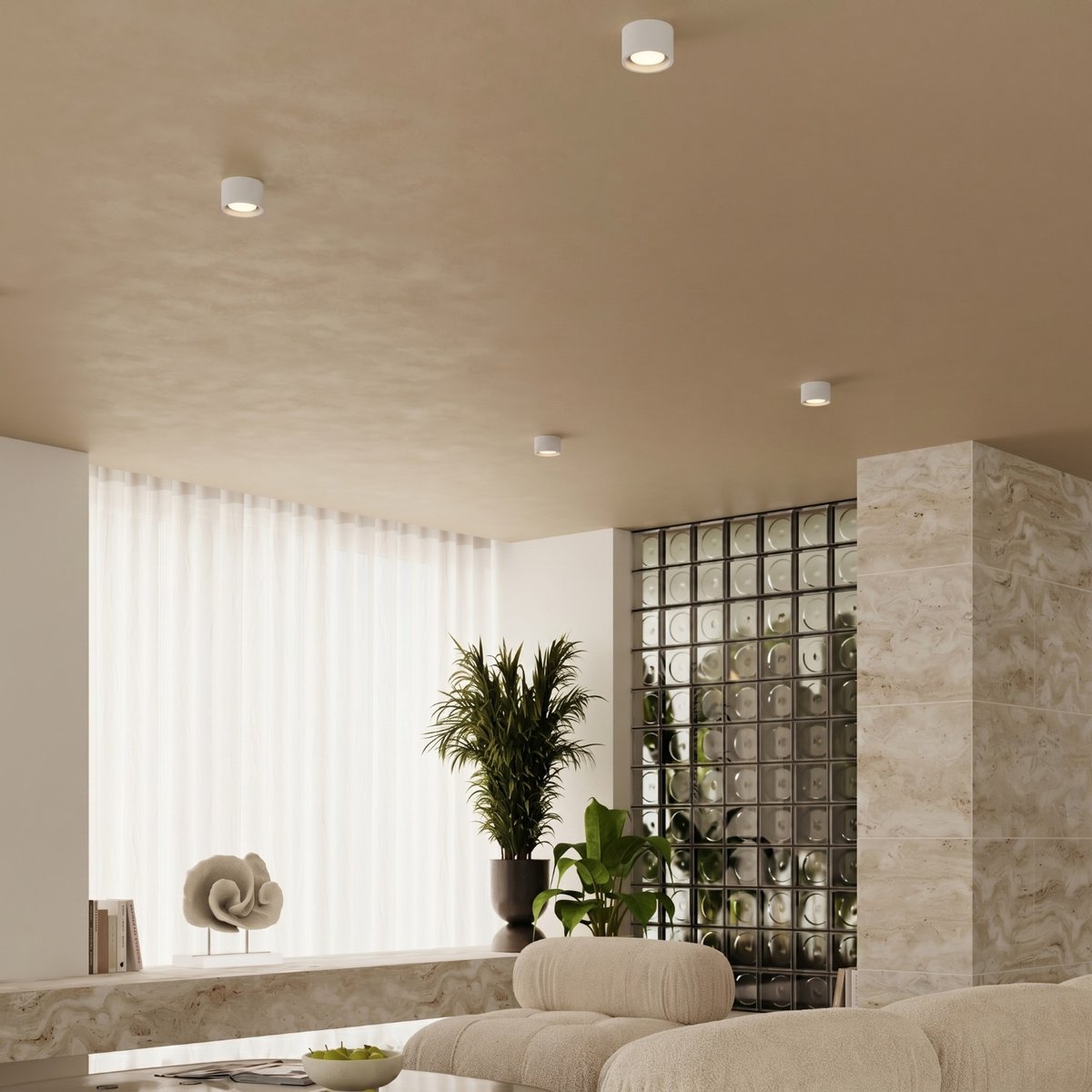 Plafonnier Aluminium Blanc Gx53 1 MODO blanc, EDEN