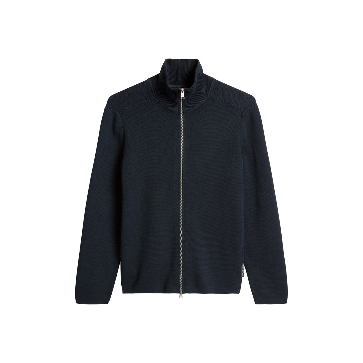 Cardigan zippé regular en pur coton bio bleu foncé, MARC O'POLO