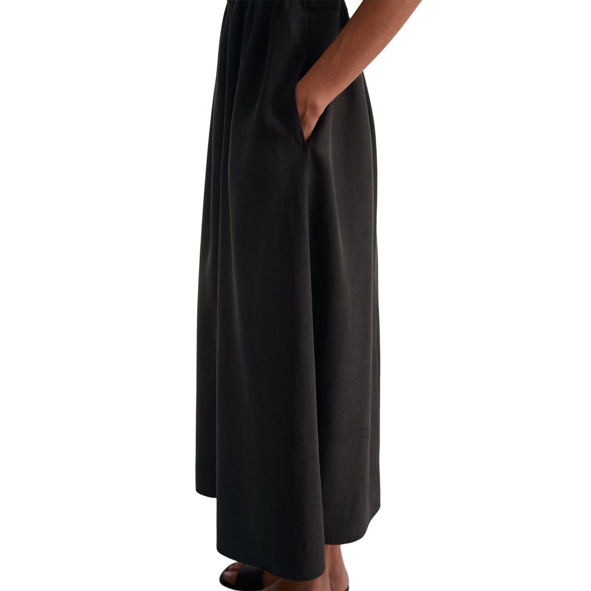 Robe à découpes en mélange TENCEL™ Lyocell-lin noir, MARC O'POLO