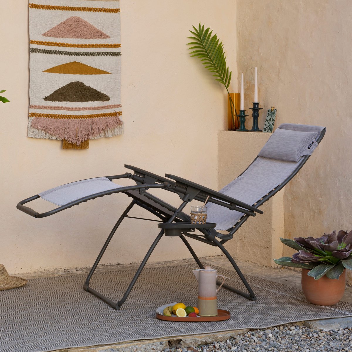 Fauteuil Relax Zéro Gravité - FUTURA mauve flora, LAFUMA MOBILIER