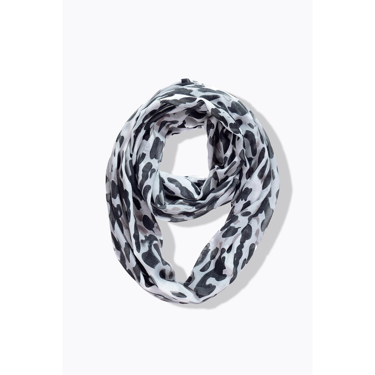 Foulard tubulaire, motif léopard blanc neige, ULLA POPKEN