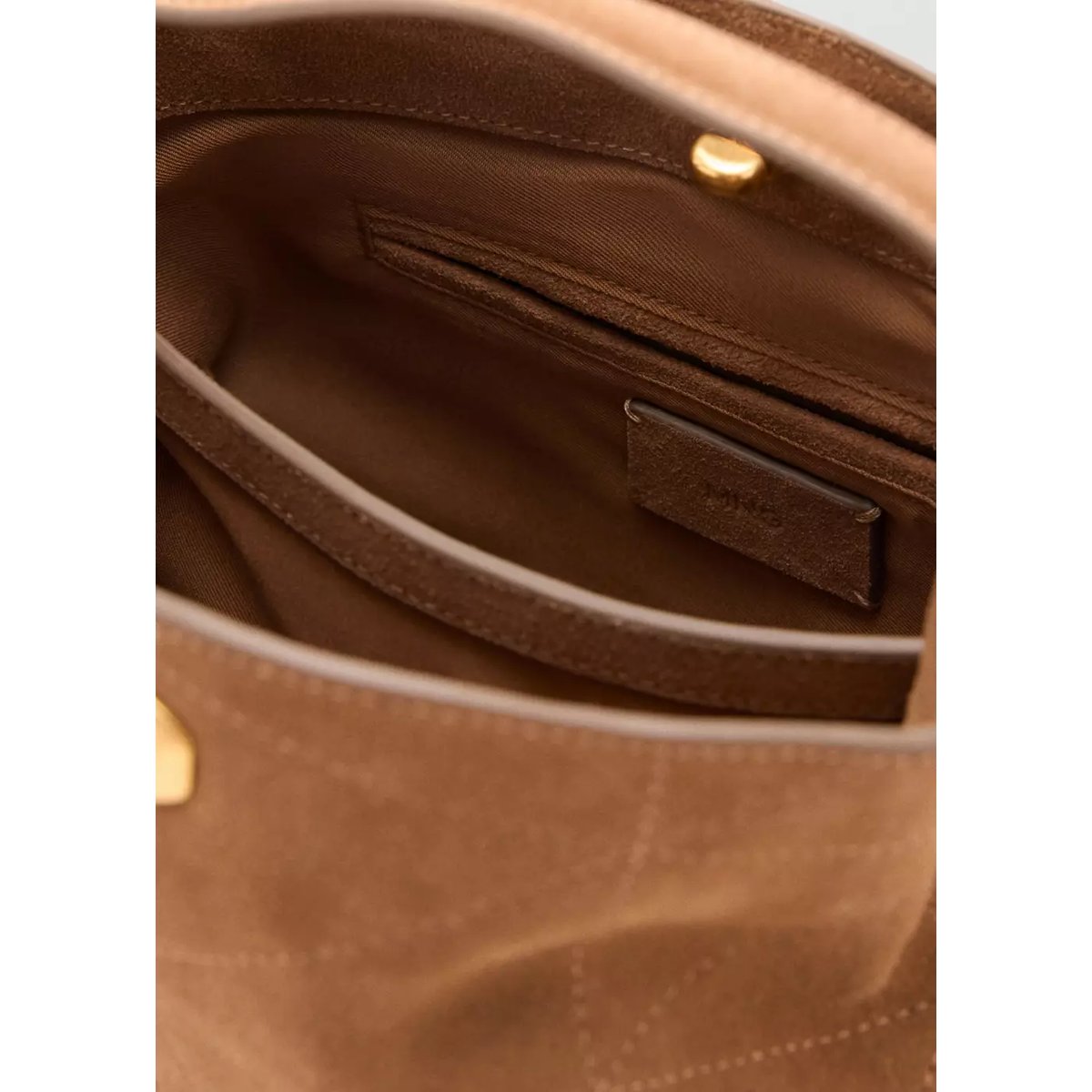 Sac seau cuir marron moyen, MANGO