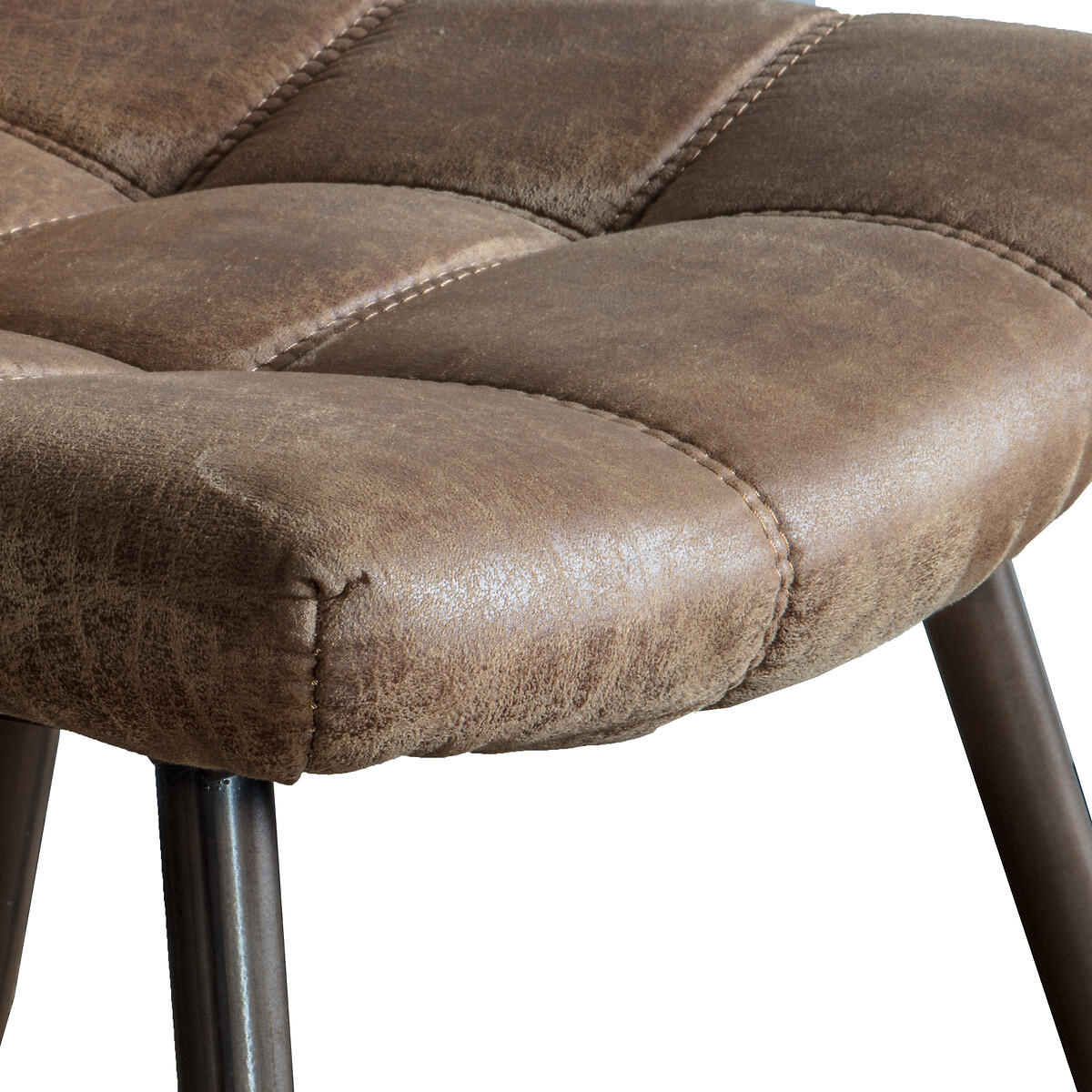 Edwin Quilted Faux Leather Dining Chairs (Set of 2) brown              , SO'HOME