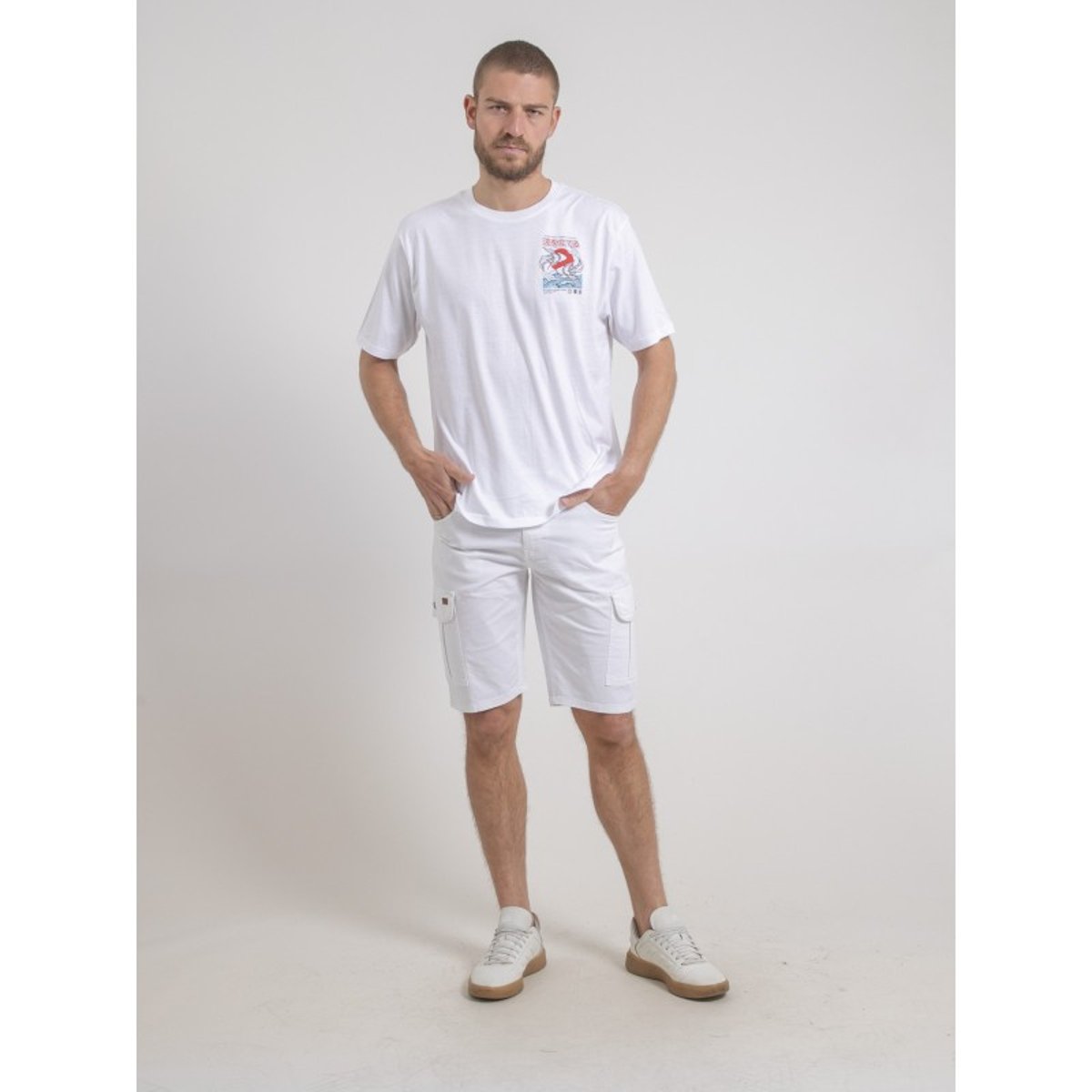 T-shirt Col Rond Oversize Pur Coton Nigorille blanc, RITCHIE