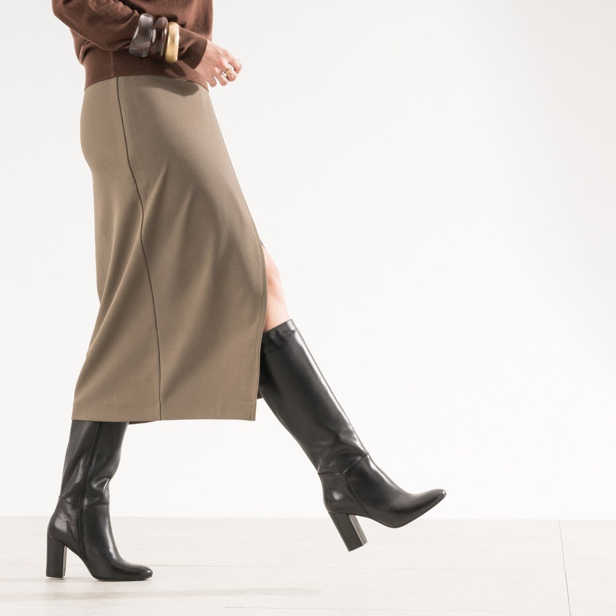 Botte À Talon en cuir TANEE noir, ERAM