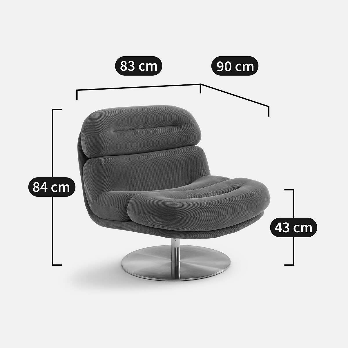 Marlon draaifauteuil groen , LA REDOUTE INTERIEURS