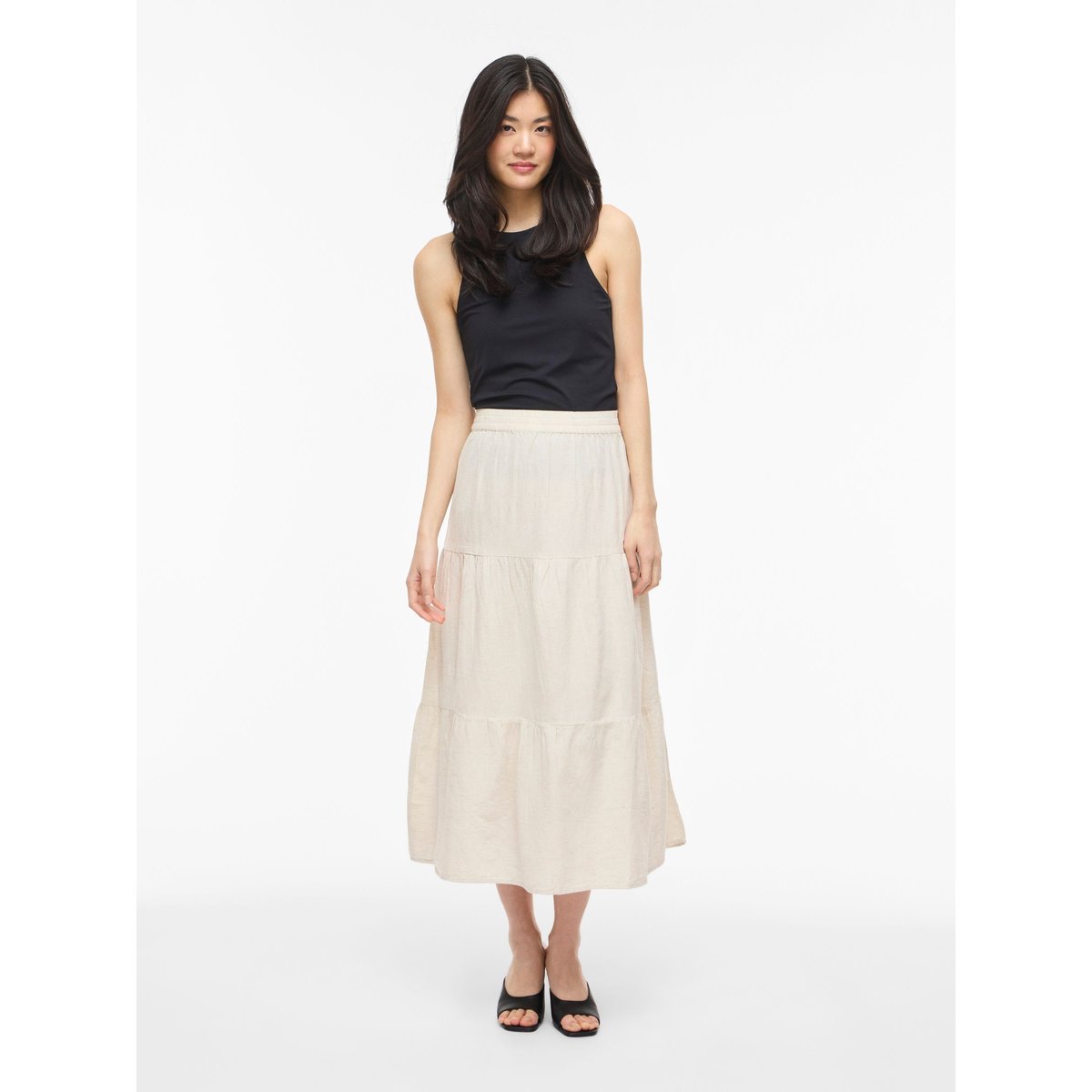 Jupe Longue super light natural melan, VILA