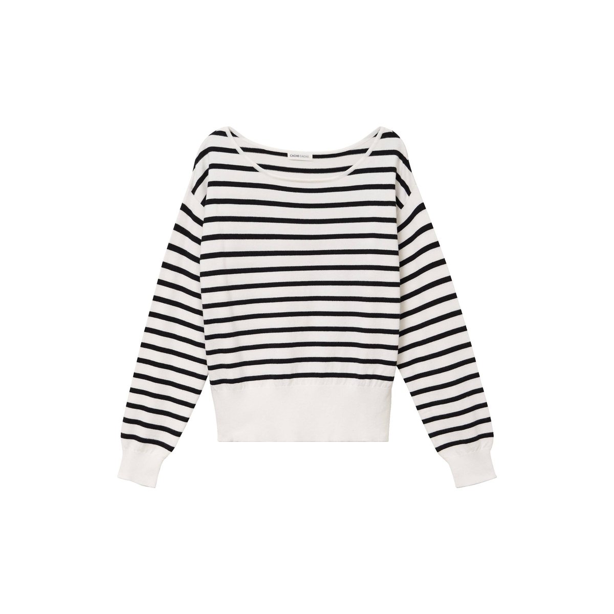 Pull ample manches longues fin blanc, CACHE CACHE