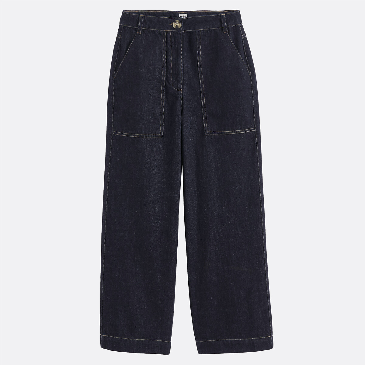 Jean large 7/8 ème style workwear bleu brut, LA REDOUTE COLLECTIONS