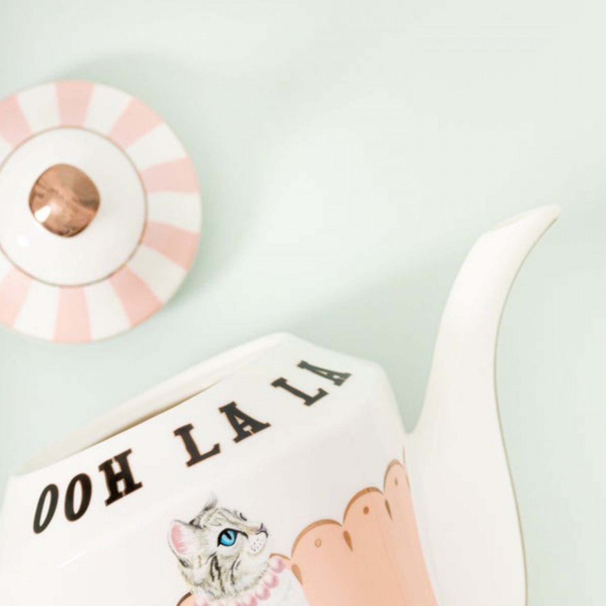 Théière en porcelaine Chat multicolore, YVONNE ELLEN