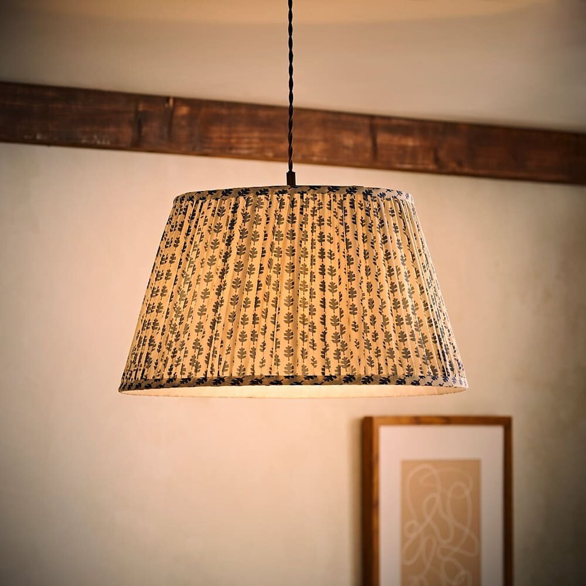 45cm Gracelyn Floral Pleated Pendant Shade blue, SO'HOME