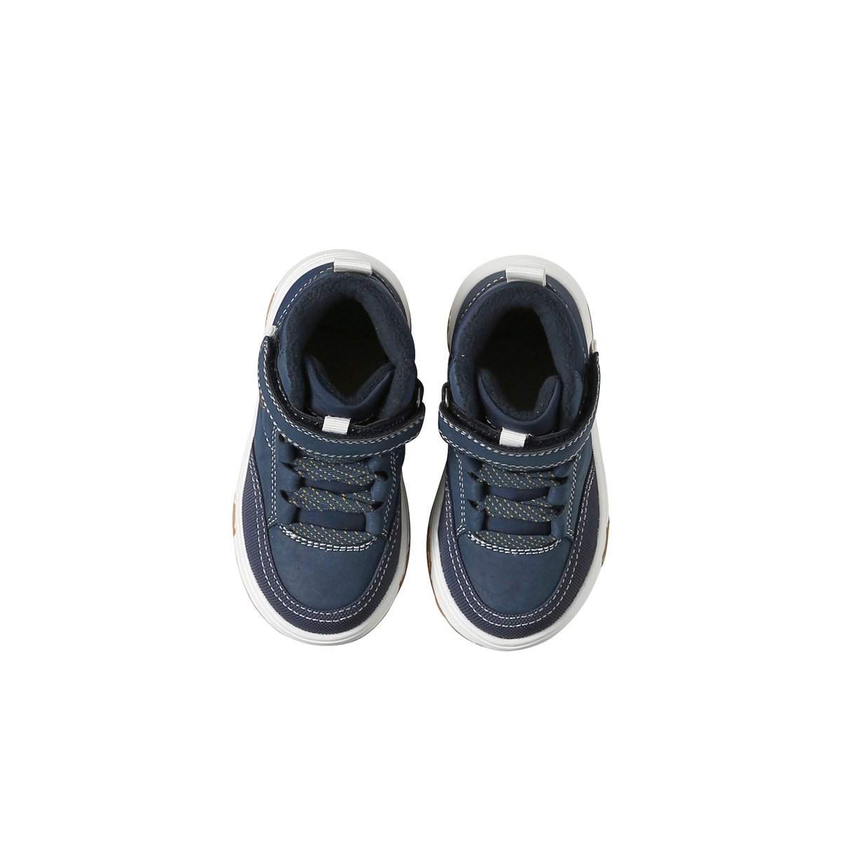 Basket lacées et scratchées enfant - bleu bleu, VERTBAUDET
