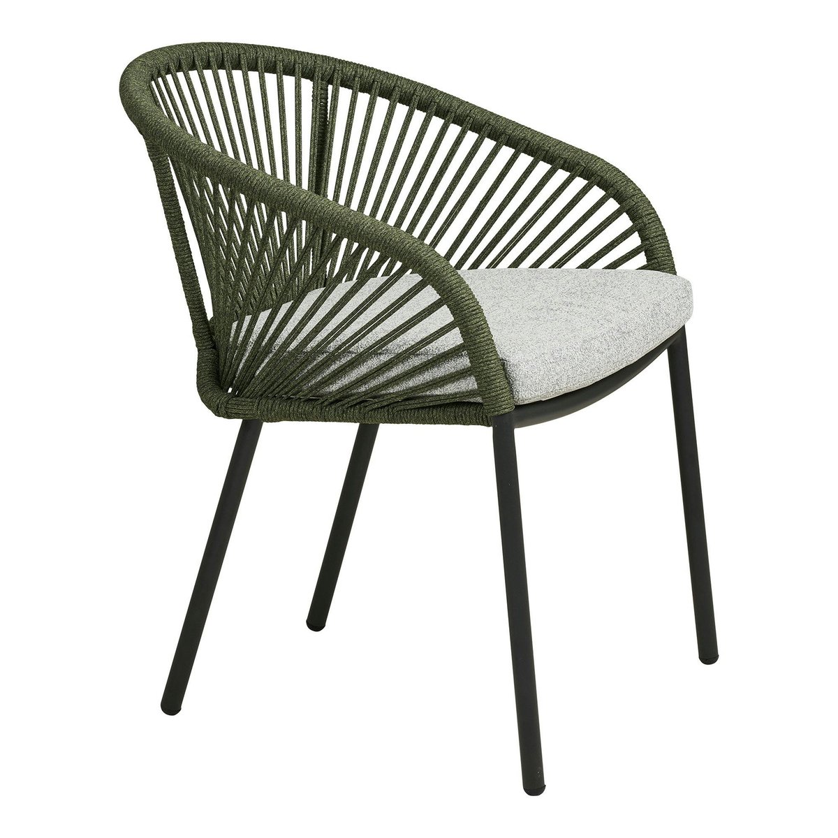 Fauteuil structure alu + coussin (lot de 2) KUTA vert, PIER IMPORT