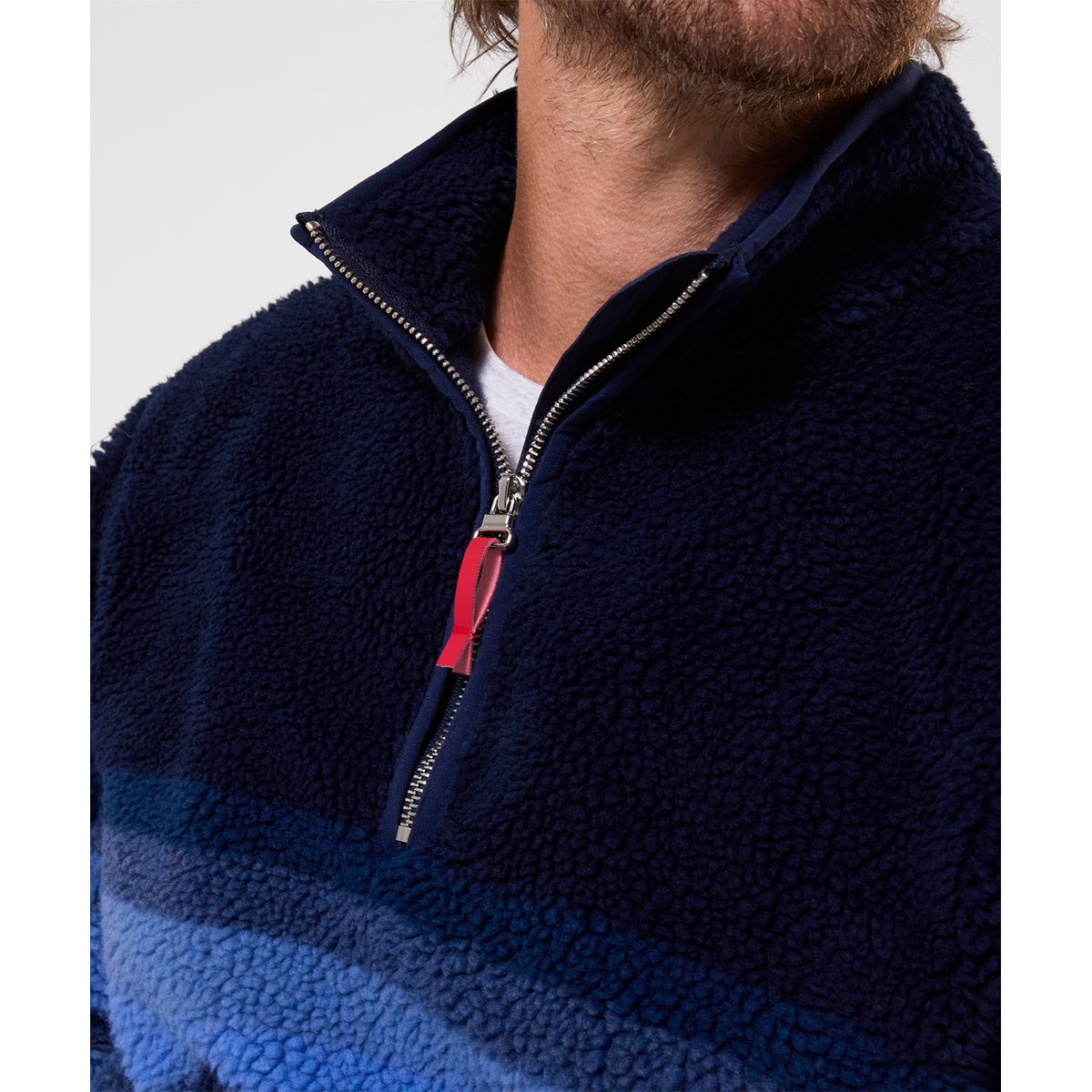 Sweat Col Cheminée en Sherpa Motif Paysage bleu, JOE BROWNS