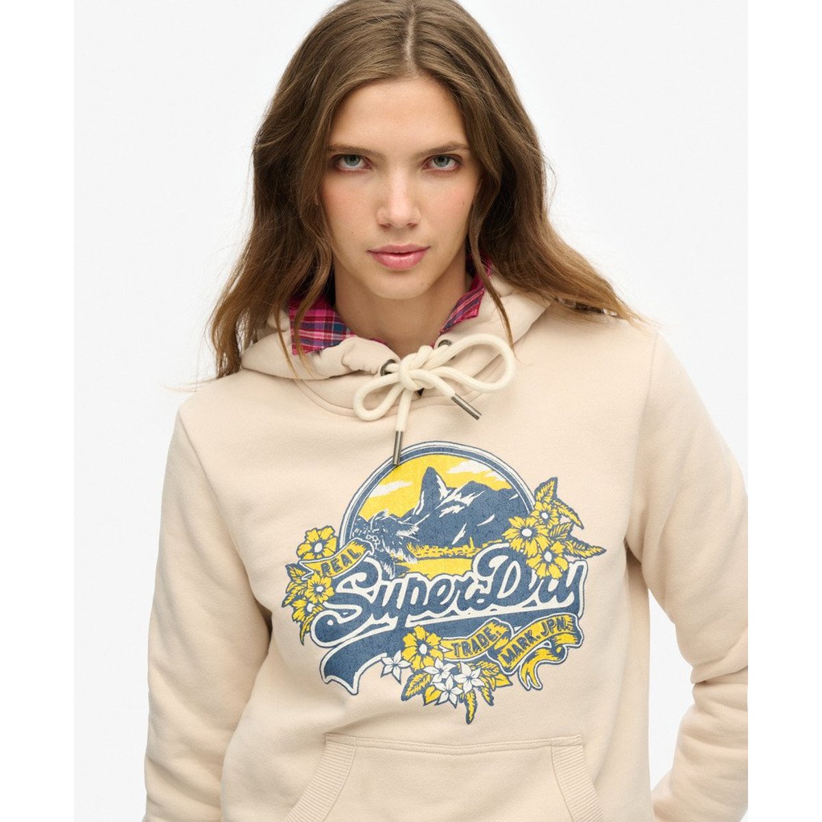 Sweat à capuche Floral gris château, SUPERDRY