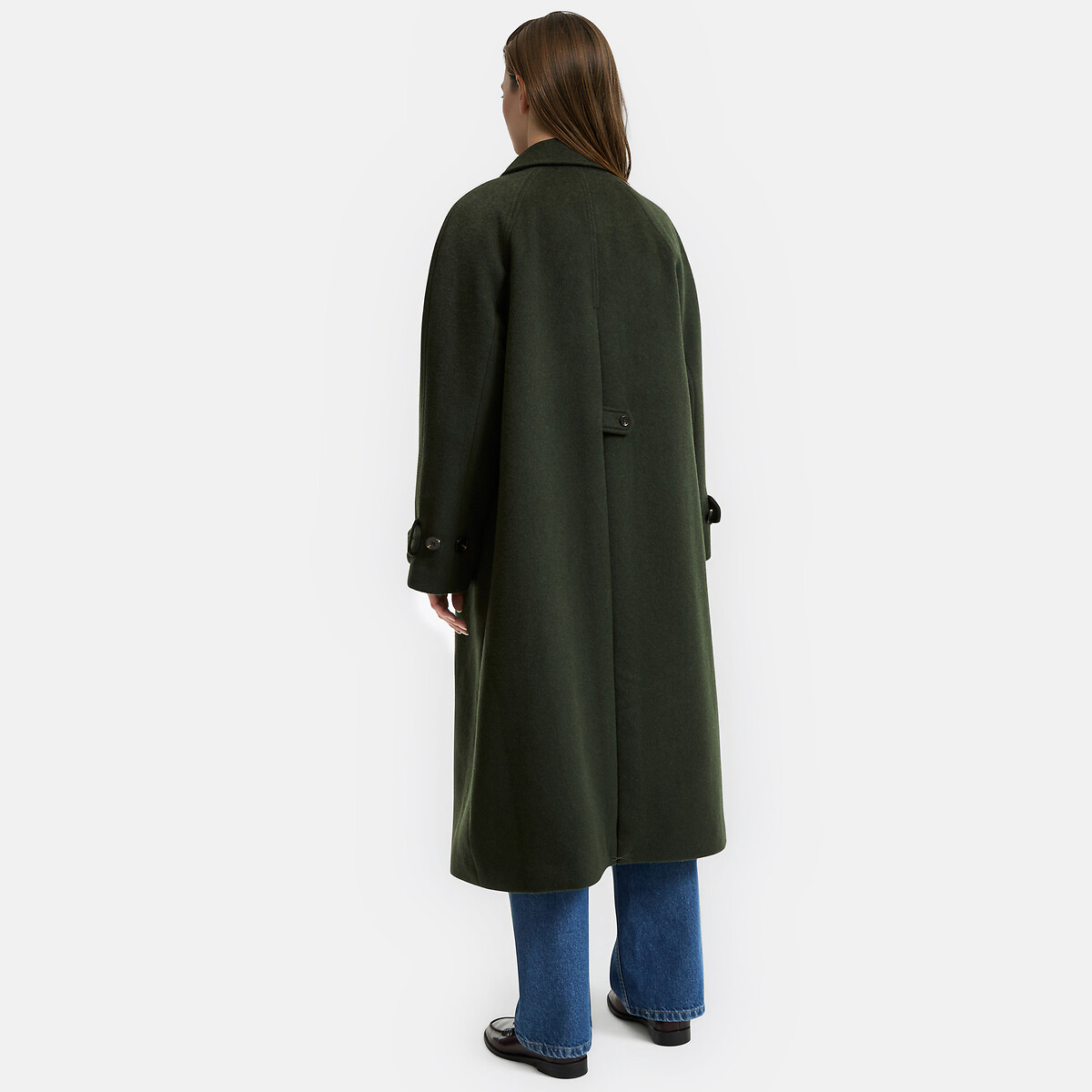 Signatures Isidore Coat in Wool Blend dark green, LA REDOUTE COLLECTIONS