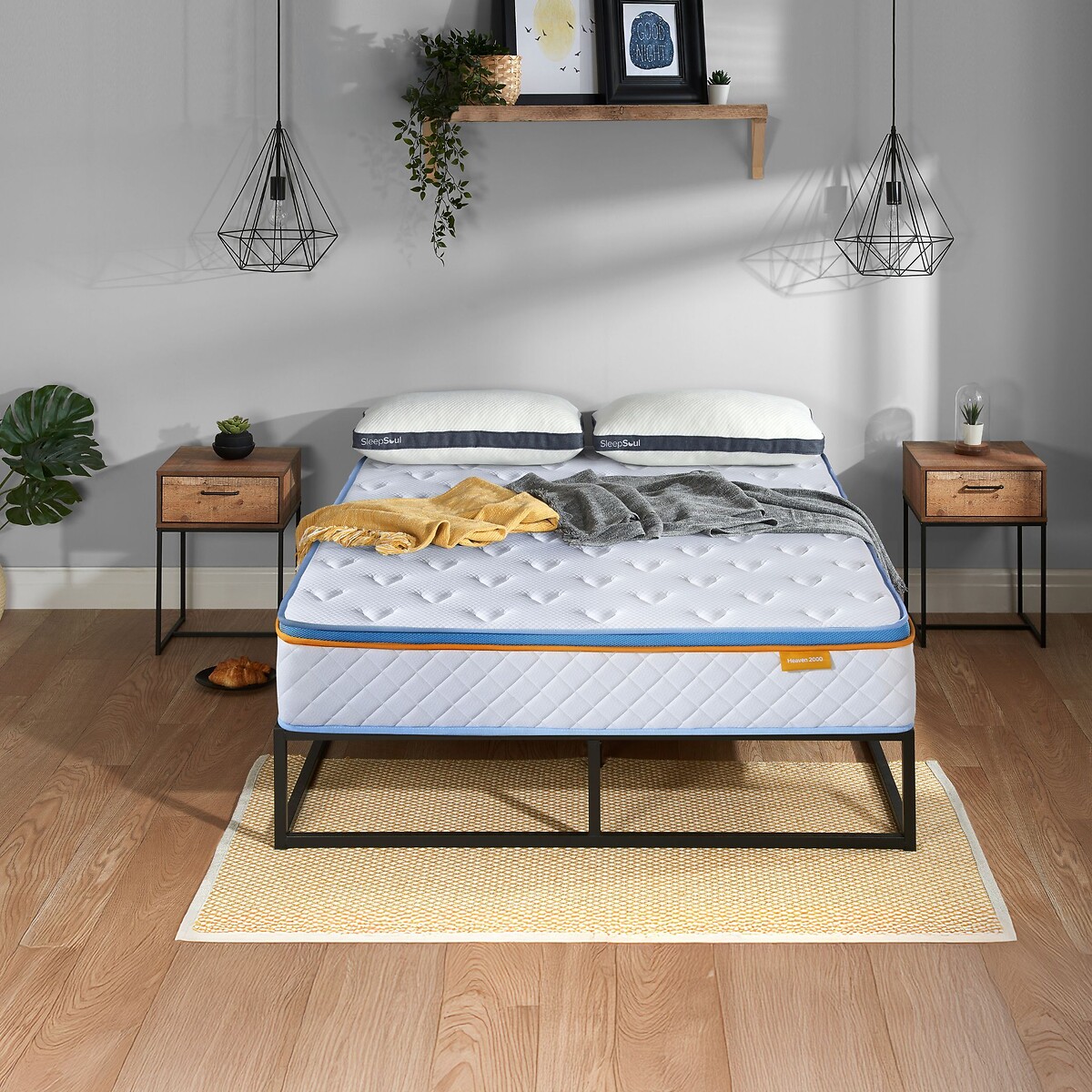 SleepSoul Heaven 2000 Pocket Hybrid Mattress white, SLEEPSOUL