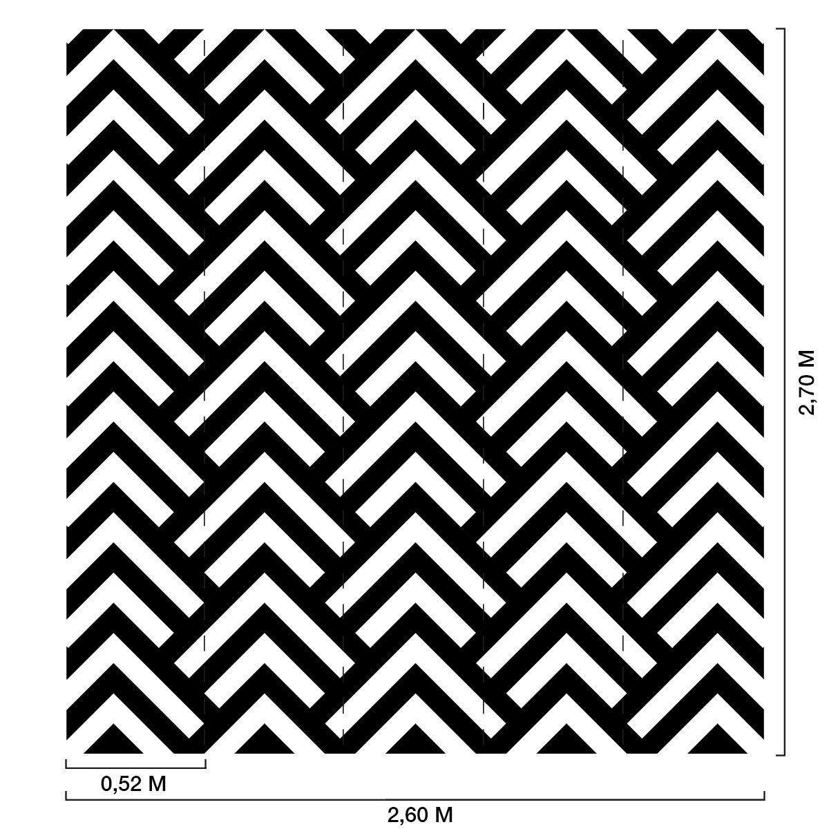 Papier peint graphique zig zag retro intissé, HEXOA