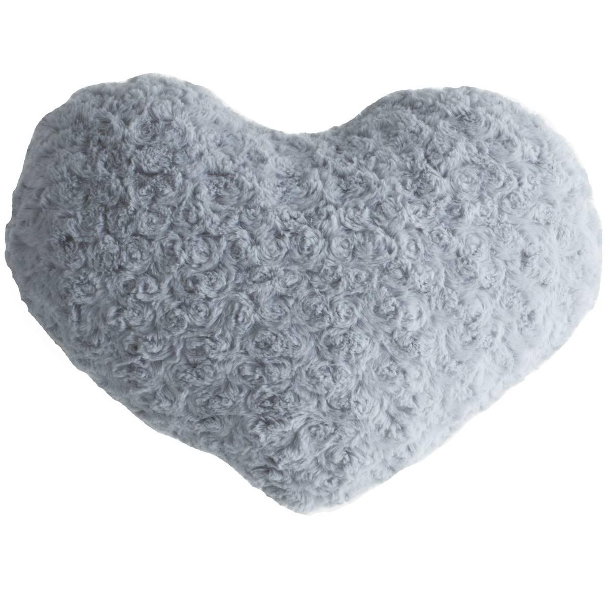 Coussin forme coeur BOUCLETTE gris, ATMOSPHERA