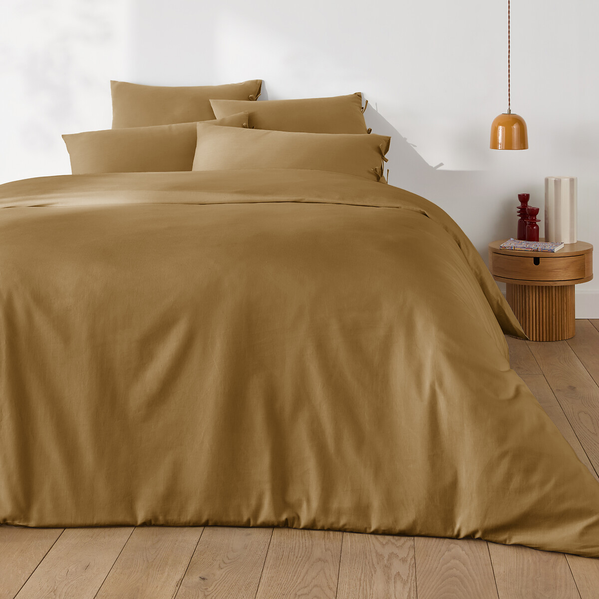 Funda de almohada anudada de algodón liso, Scenario bronce , LA REDOUTE INTERIEURS