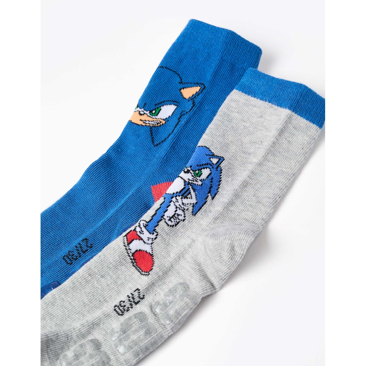 Lot de 2 chaussettes antidérapantes avec imprimés Sonic multicolore, ZIPPY