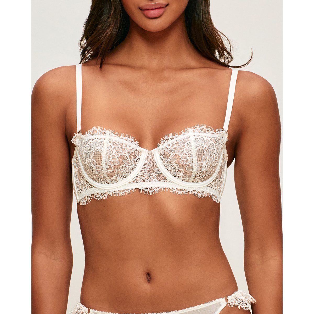 Soutien-gorge corbeille en dentelle florale et bretelles amovibles TYLAIZ ecru, UNDIZ