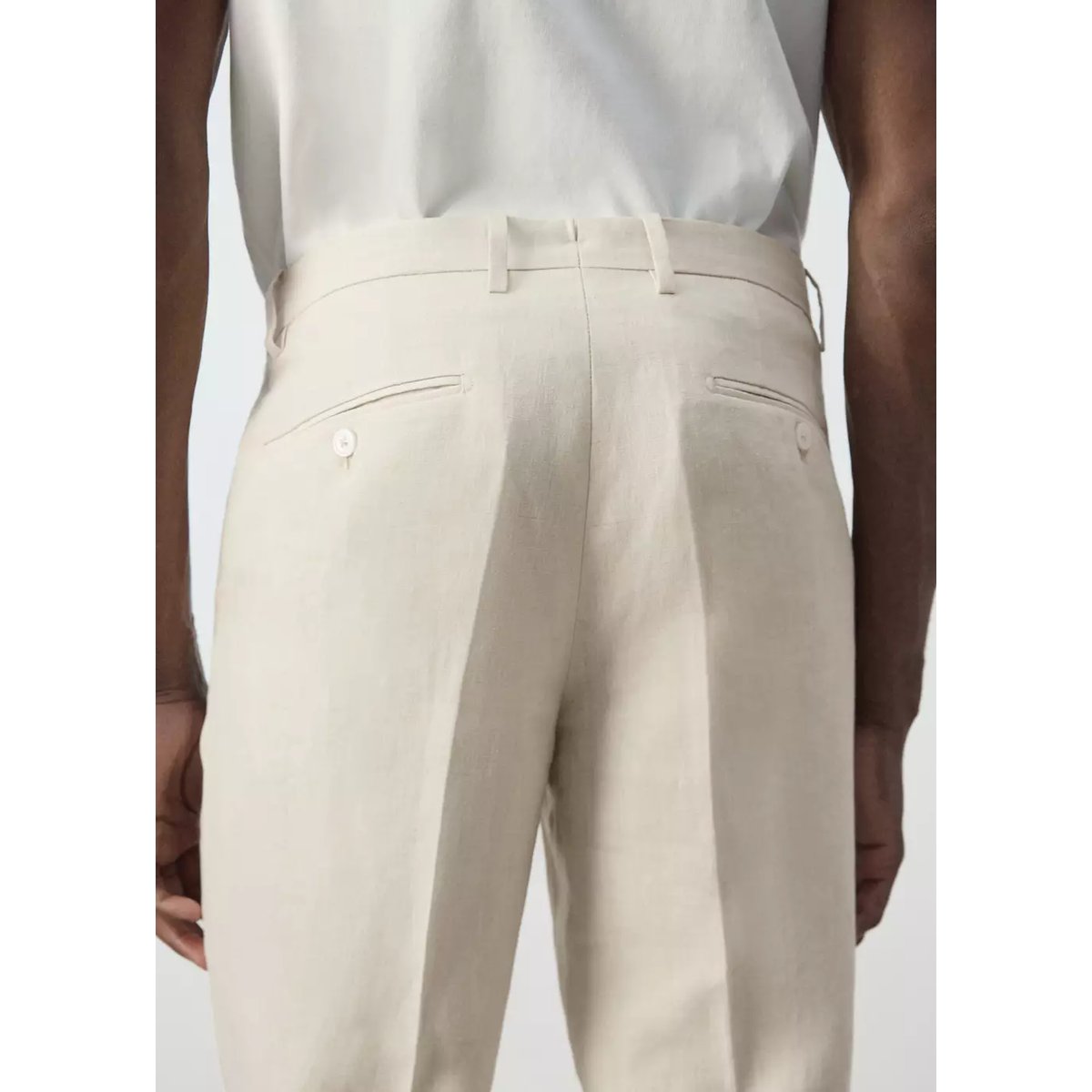 Pantalon costume Amalfi 100 % lin slim-fit écru, MANGO MAN