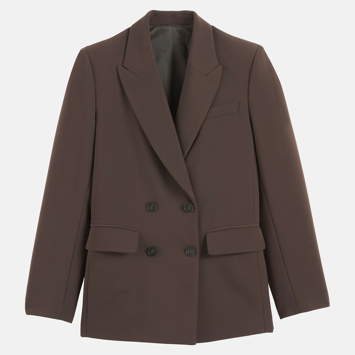 Blazer de corte amplio chocolate, LA REDOUTE COLLECTIONS
