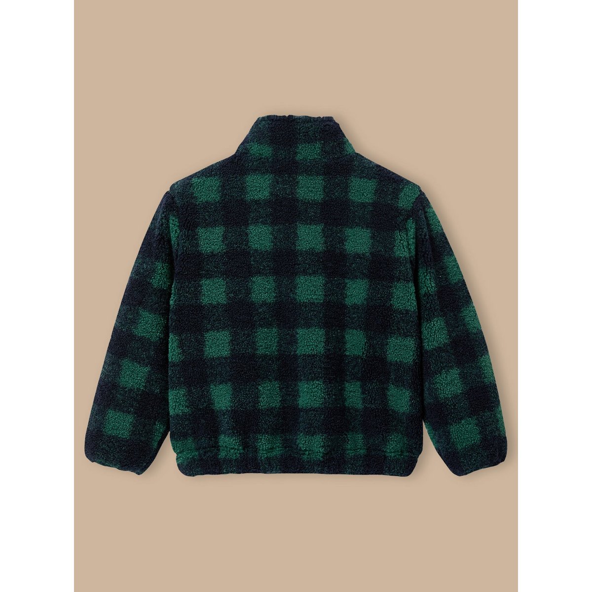 Veste sherpa à carreaux carreaux bleu/vert, CYRILLUS