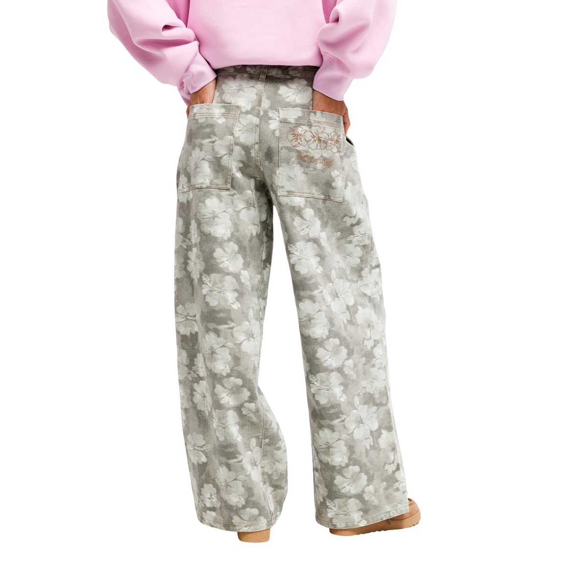 Pantalon camouflage ample OWN THE SPACE. vert oil green blurry, ROXY