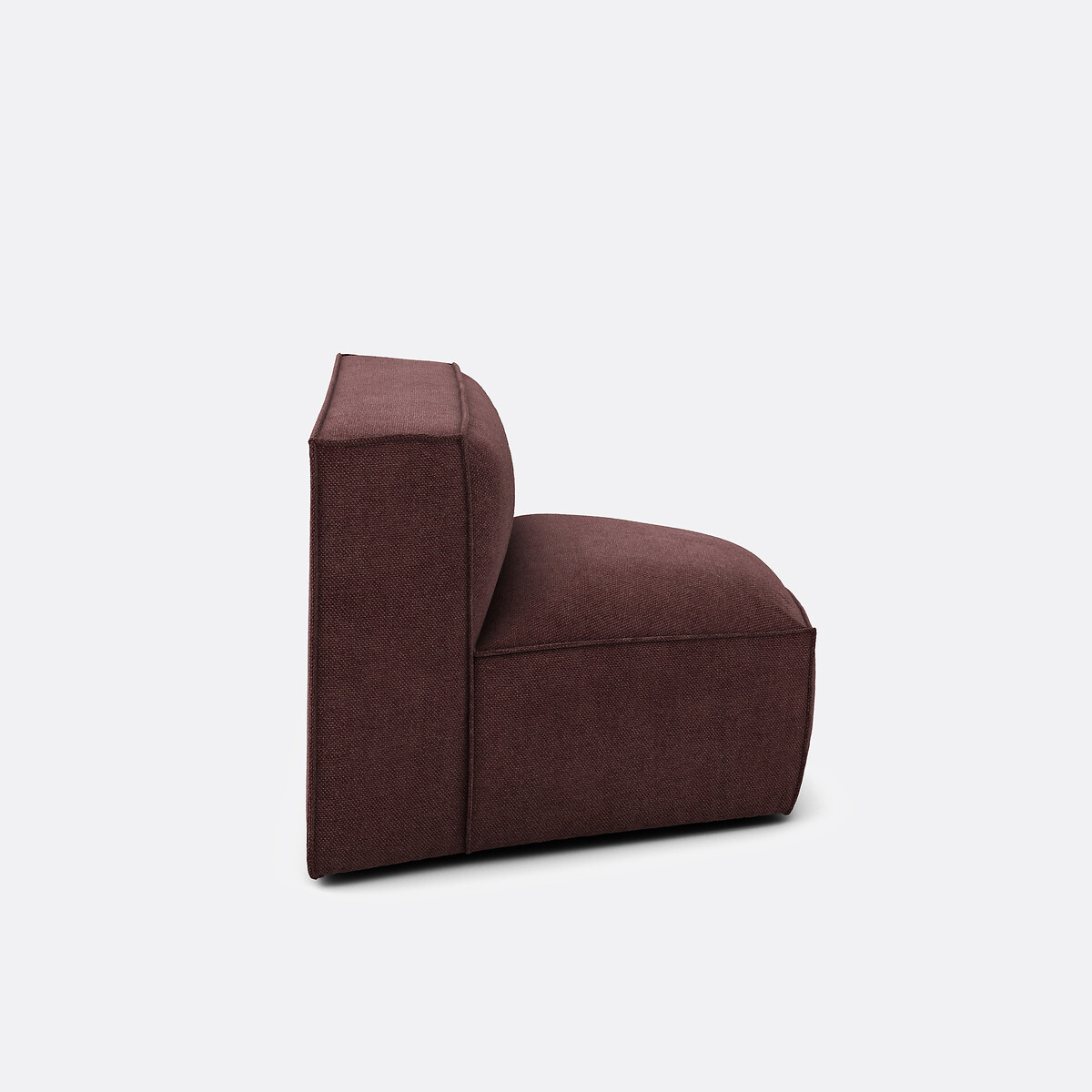 Elément d'angle ouvert pour canapé modulable, en tissu texturé, SEVEN prune, LA REDOUTE INTERIEURS