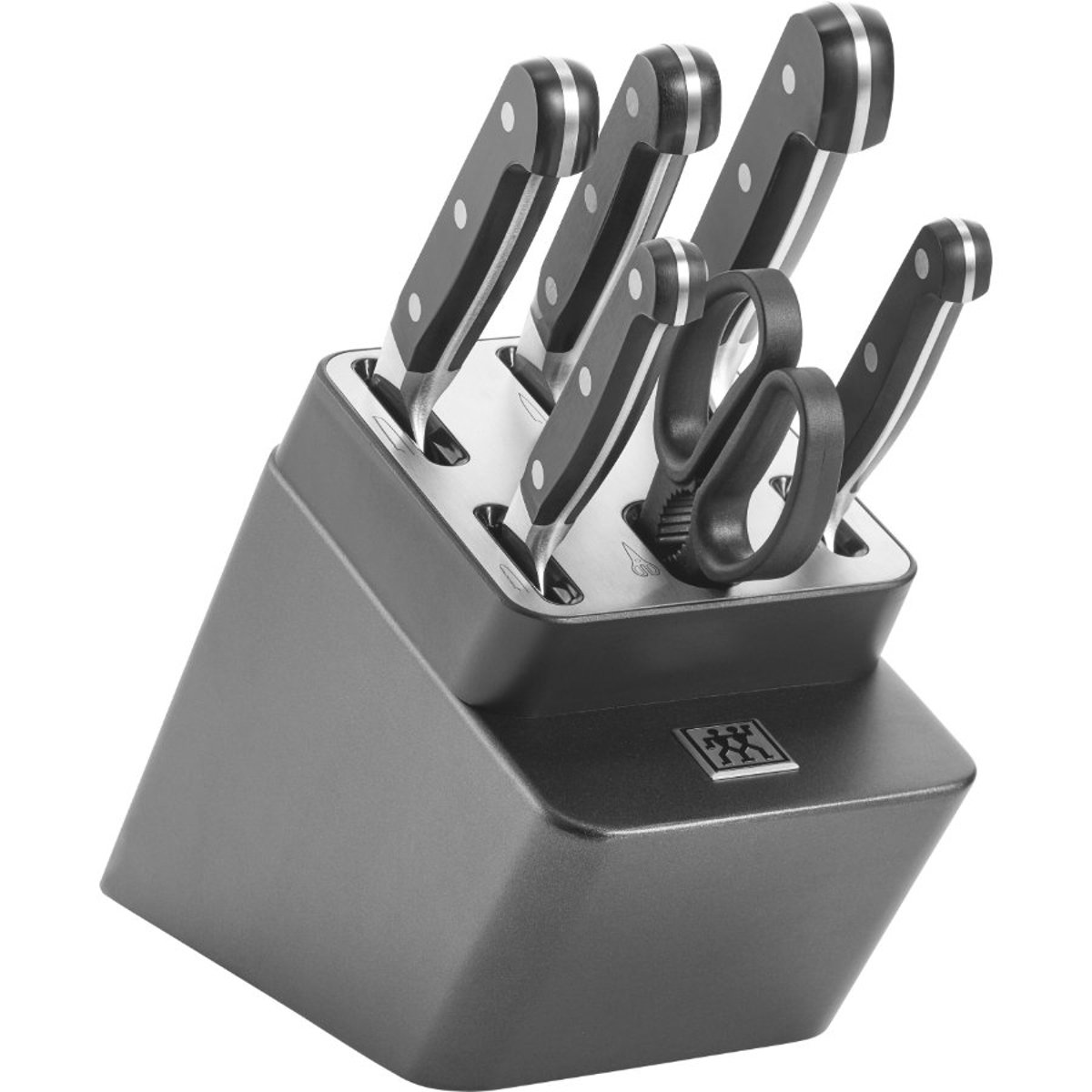 ZWILLING Pro Bloc de couteaux auto-aiguisant 7 pièces, anthracite anthracite, ZWILLING