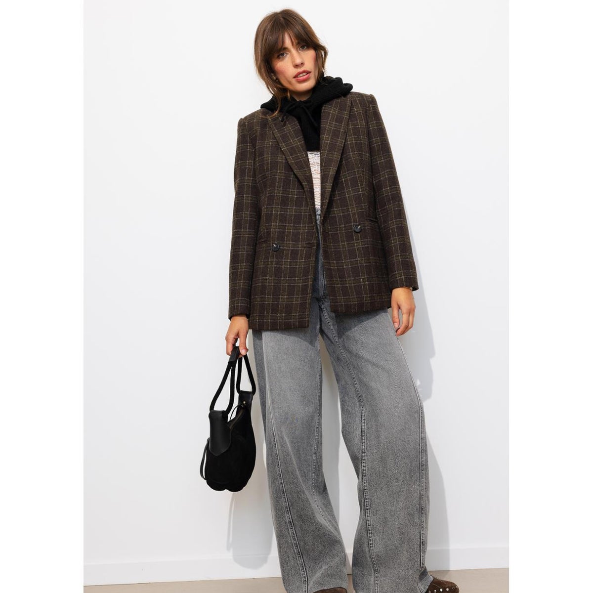 Veste blazer à carreaux carreaux multicolores, PROMOD