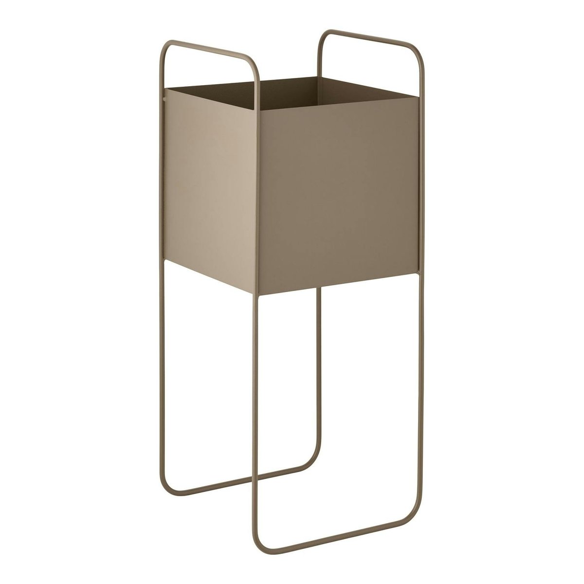 Cache-pot sur pied en métal marron à poignées marron, PIER IMPORT