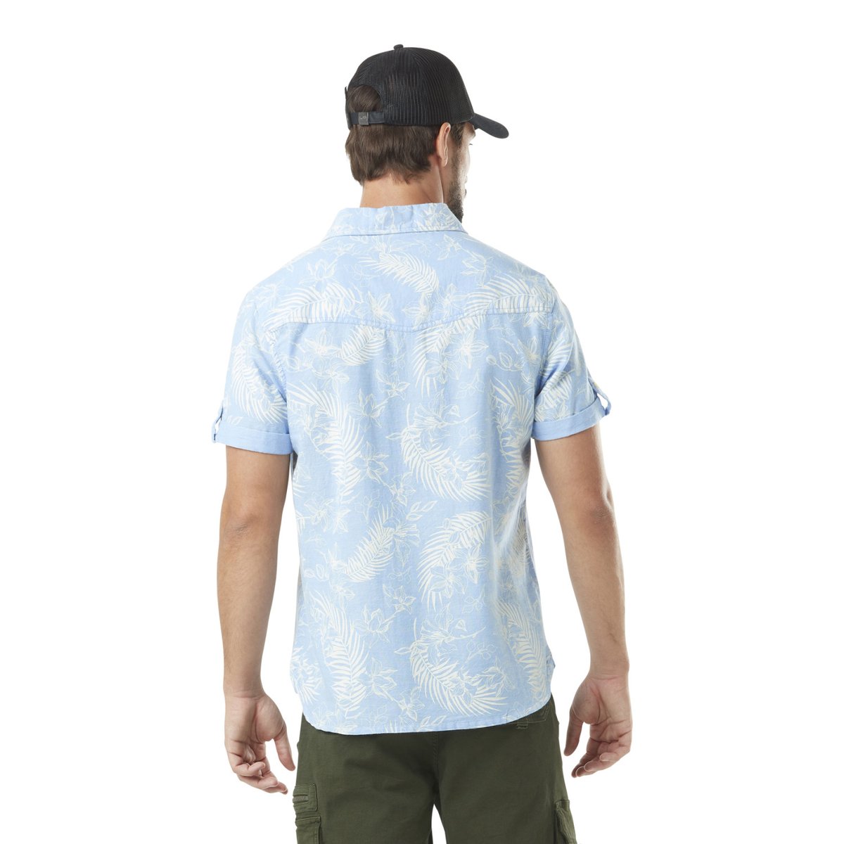 Chemise en coton Chambray bleu/blanc, VON DUTCH