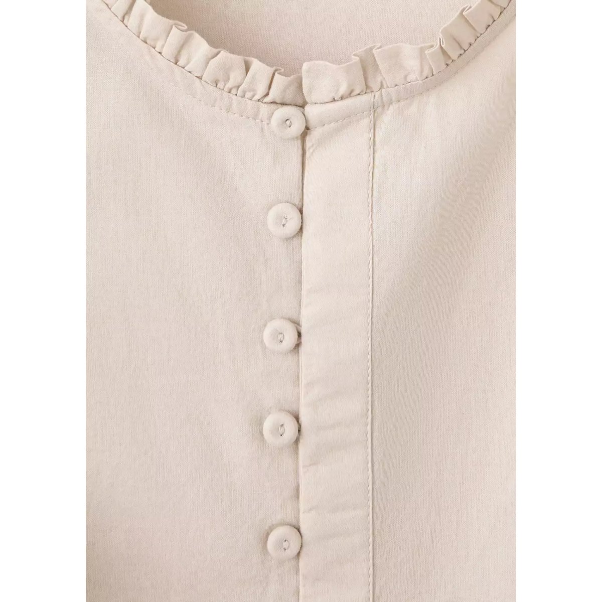 Top coton détail volants marron moyen, MANGO TEEN