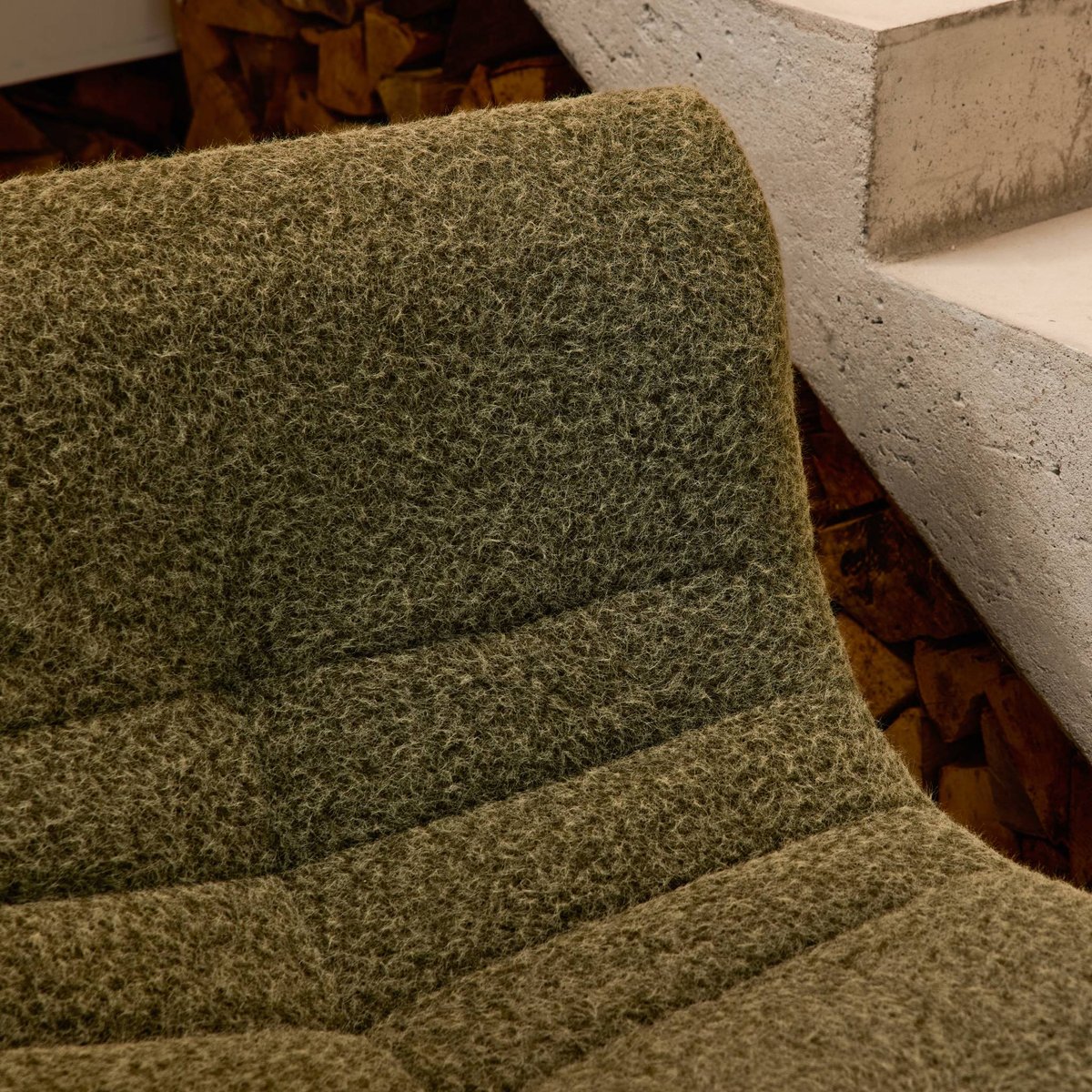 Chauffeuse tissu effet alpaca 3 places SOKOL beige, SWEEEK