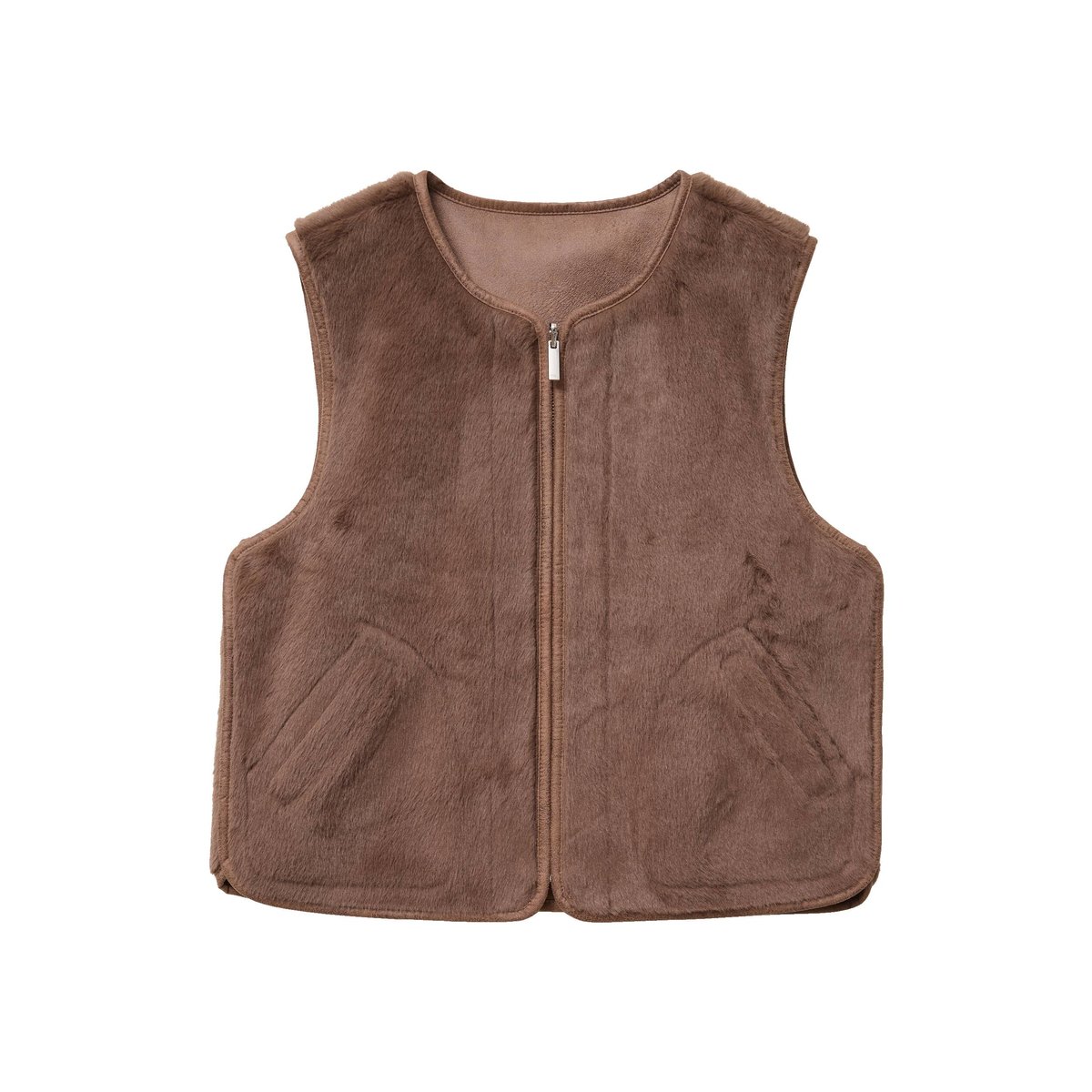 veste sans col marron, BREAL