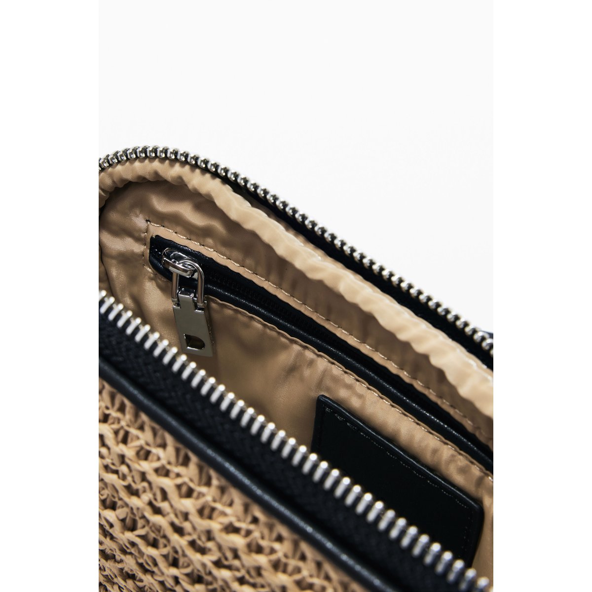 Sac bandoulière en raphia moyen blanc, DESIGUAL