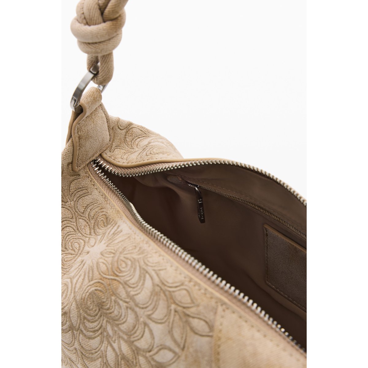 Sac moyen brodé blanc, DESIGUAL