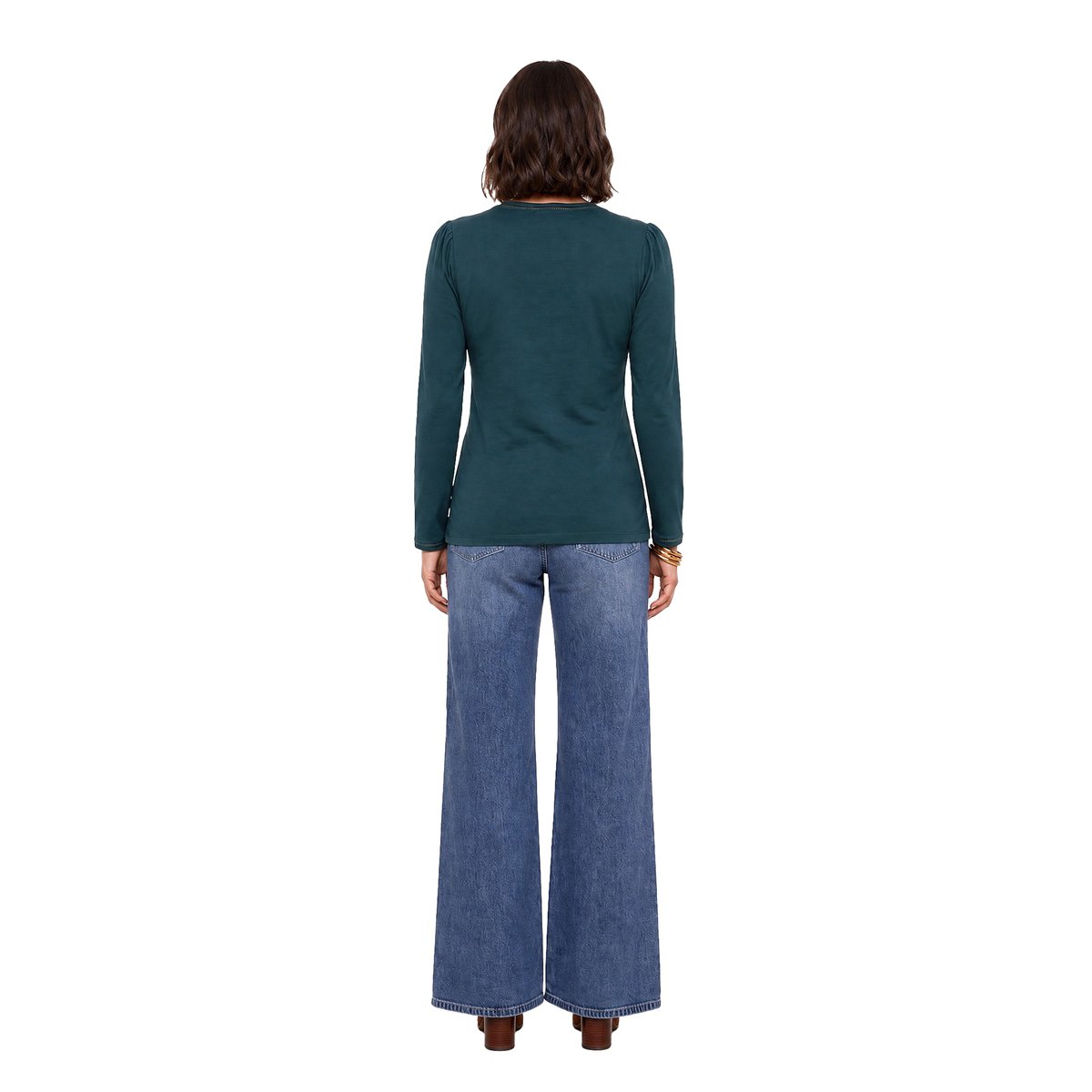 T-shirt grossesse et allaitement manches longues vert sapin, VERTBAUDET