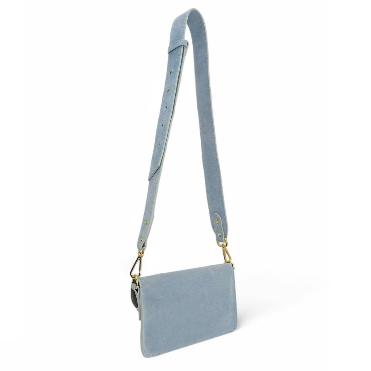 Mini-sac french stick en croute de cuir TOSCA SUEDE bleu ciel, OH MY BAG