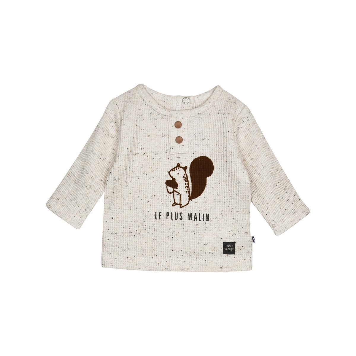 Ensemble tshirt pantalon et bavoir pancho beige, SUCRE D'ORGE