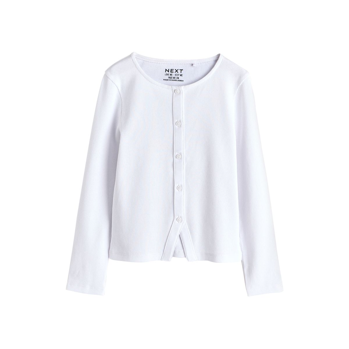 Cardigan côtelé à manches longues blanc, NEXT