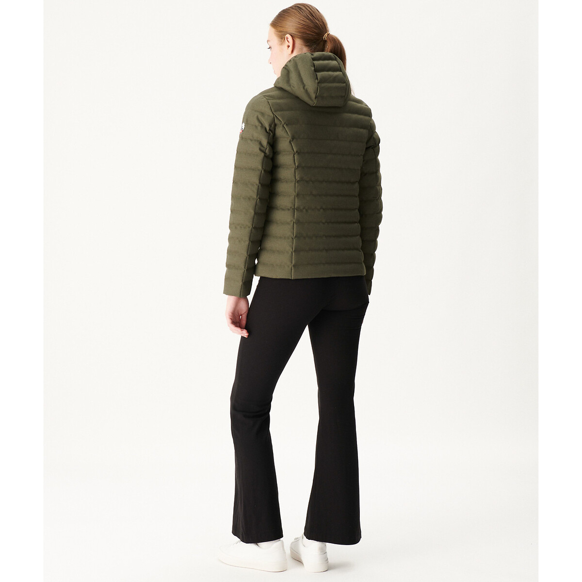 Cloe Quilted Padded Jacket with Hood and Zip Fastening military khaki, JOTT