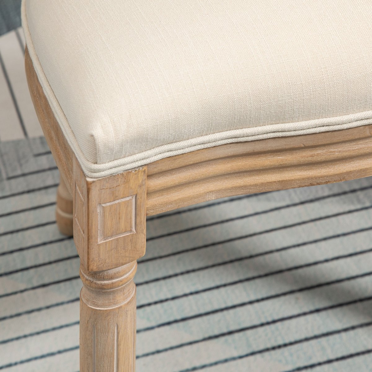 Chaise de salle à manger Tissu polyester au crème, HOMCOM
