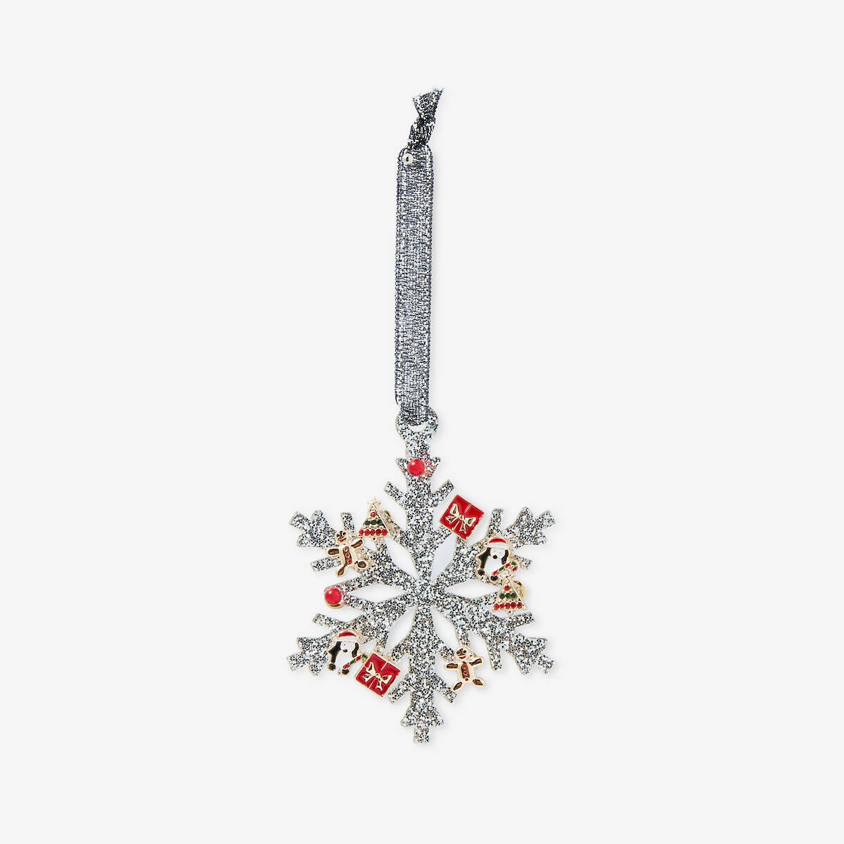 Set de boucles d'oreilles de Noël à suspendre - Flocon argenté, BALABOOSTE