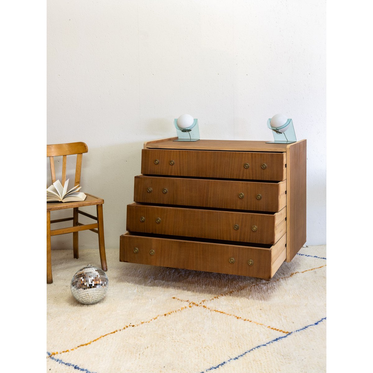 Commode en bois Garance N°211 - Bon état bois clair, DEBONGOUT
